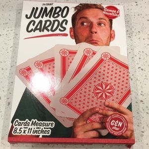 HUGE PLAYING CARDS DECK typing paper size card novelty gag white elephant funny